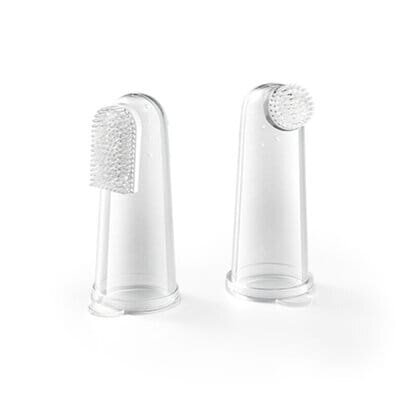 Зубна щітка BabyOno 1545 з масажем для ясен прозора, 2 штуки