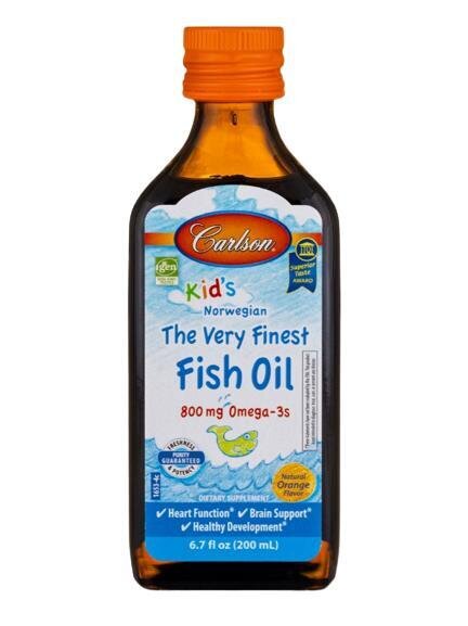 Риб'ячий жир для дітей Carlson Labs The Very Finest Fish Oil for Kids, апельсин, 200 мл