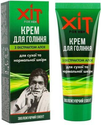 Крем для гоління Аромат Хіт for men косметичний для чоловіків з алое для сухої та нормальної шкіри, 70 г