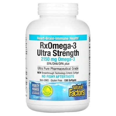 Риб'ячий жир Омега 3 Natural Factors Rx Omega-3 Ultra Strength, 150 капсул