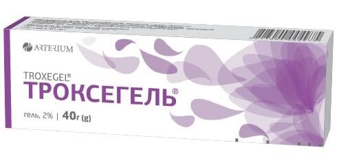 Троксегель гель 2 % по 40 г у тубах