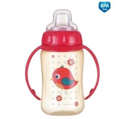 Кружка Canpol babies Cute Animals тренувальна з силіконовим носиком, пташка, червона, 56/512_red, 320 мл