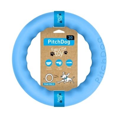 Іграшка-кільце Collar PitchDog для апортировки для собак, 28 см, блакитна