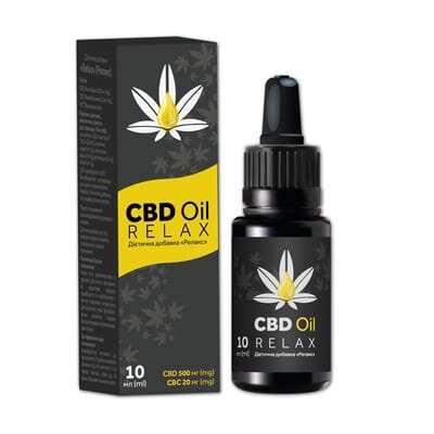 Канабідіол CBD Олія Релакс 500 мг по 10 мл флаконі, 40 доз