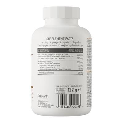 Жироспалювач OstroVit CLA + Green tea + L-carnitine, 90 капсул