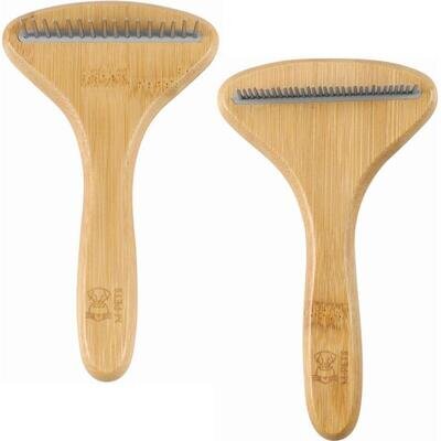 Гребінець M-Pets Bamboo Rake Comb with Rotating Teeth з зубцями, що обертаються, з бамбука для собак та котів, 31 зубчик
