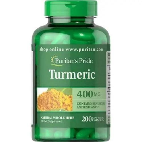 Куркума Puritan's Pride Turmeric 400 мг, 200 капсул