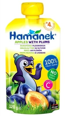 Пюре фруктове Hame Hamanek Яблуко і слива, 120 г
