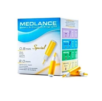 Ланцети Medlance Plus Special глибина проколу 2,0 мм, стерильні G21, 200 штук