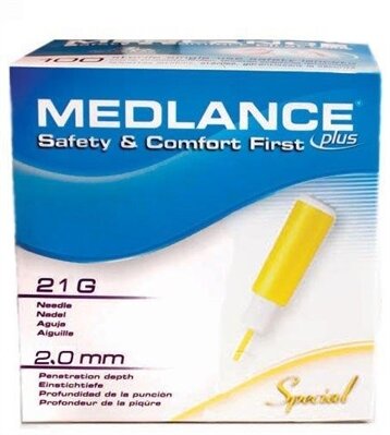 Ланцети Medlance Plus Special глибина проколу 2,0 мм, стерильні G21, 200 штук