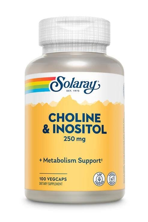 Холін та інозитол Solaray Choline & Inositol 250 мг, 100 капсул