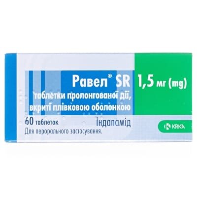 Равел SR таблетки, в/плів. обол., прол./д. по 1.5 мг №60 (10х6)