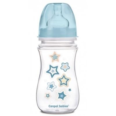Пляшечка антиколікова Canpol Babies EasyStart Newborn baby 35/217_blu, з широким отвором , 240 мл