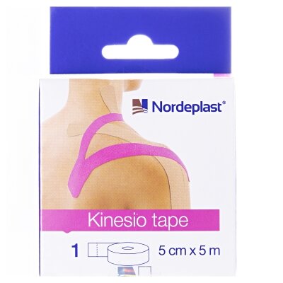 Кінезіо тейп Nordeplast 5 см х 5 м, рожевий