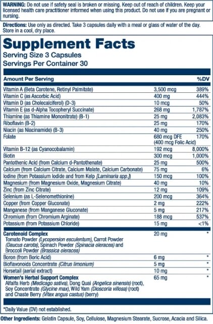 Мультивітаміни Solaray Women's Golden Multivitamin, 90 веганських капсул