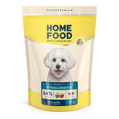 Корм сухий Home Food Hypoallergenic гіпоалергенний для дорослих собак дрібних порід з фореллю та рисом, 700 г