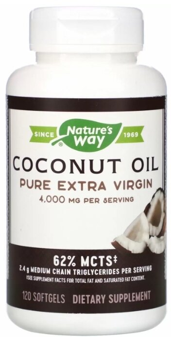 Кокосова олія Nature's Way Coconut Oil 1000 мг, 120 капсул