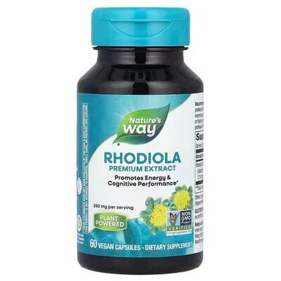 Родіола рожева Nature's Way Rhodiola 250 мг стандартизована, 60 веганських капсул