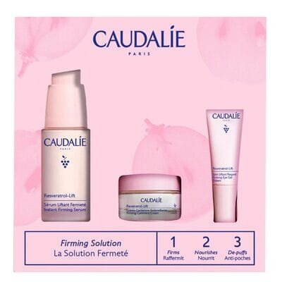 Набір Caudalie Resveratrol Lift Spring Set (Сироватка для обличчя 30мл, Крем-кашемір для обличчя 15мл, Крем-гель для контуру очей 5мл)