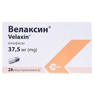 Велаксин капсули прол./д. по 37.5 мг №28 (14х2)